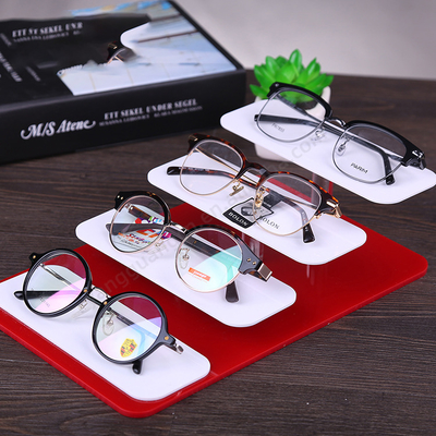 Modern Custom High Quality Red Acrylic Eyeglass Tray Optical MDF Shop Display Stand Wall Mounted Sunglasses Show Rack Eyewear Tray