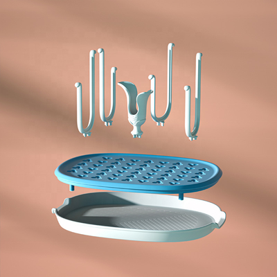 Innovative BPA Free Household Baby New Caregiver Drying Rack Storage + Drying + Sterilize 3 in 1 Bottle Drying Rack